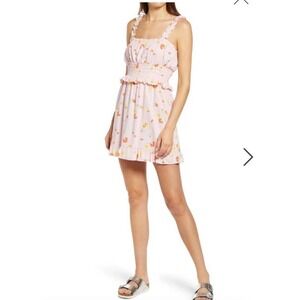 NWT BP. Ruffle Detail Sundress In Pink Multi Sm Textile Floral